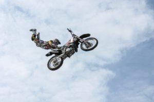 motocross stunt superman seat grab